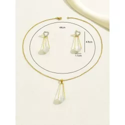 3 piezas/set de moda estilo simple Collar , Pendientes de tachuela con clavícula con cadena Set joya