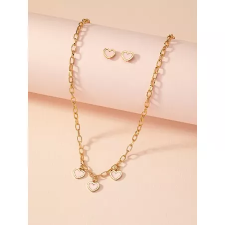 1 set nuevo estilo minimalista diseño delicado romántico espléndido dama Collar de cadena Pendientes Set joya