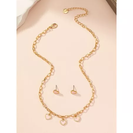 1 set nuevo estilo minimalista diseño delicado romántico espléndido dama Collar de cadena Pendientes Set joya