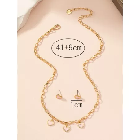 1 set nuevo estilo minimalista diseño delicado romántico espléndido dama Collar de cadena Pendientes Set joya