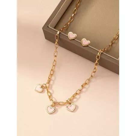 1 set nuevo estilo minimalista diseño delicado romántico espléndido dama Collar de cadena Pendientes Set joya