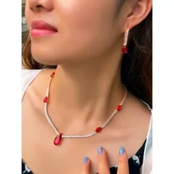 de moda regalo Set , incluido 1 par Pendientes con 1 pieza Collar , adecuado para fiesta con reunión