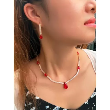 de moda regalo Set , incluido 1 par Pendientes con 1 pieza Collar , adecuado para fiesta con reunión