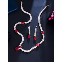 de moda regalo Set , incluido 1 par Pendientes con 1 pieza Collar , adecuado para fiesta con reunión