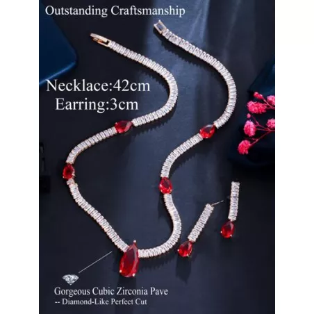 de moda regalo Set , incluido 1 par Pendientes con 1 pieza Collar , adecuado para fiesta con reunión