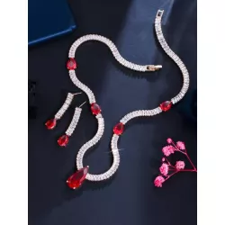 de moda regalo Set , incluido 1 par Pendientes con 1 pieza Collar , adecuado para fiesta con reunión