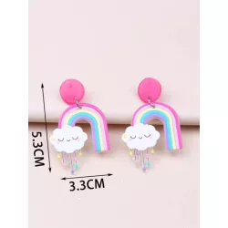 Pendientes largos nube & de arcoíris