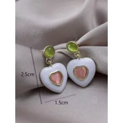 1 par Pendientes largos moda aleación de zinc con corazón para mujeres para diariamente