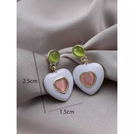 1 par Pendientes largos moda aleación de zinc con corazón para mujeres para diariamente