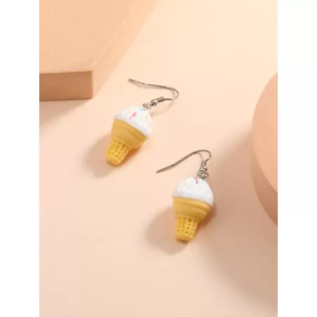 Pendientes largos con diseño de helado