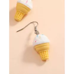 Pendientes largos con diseño de helado