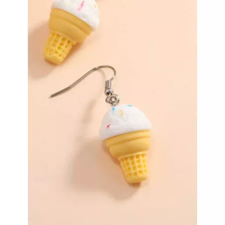 Pendientes largos con diseño de helado