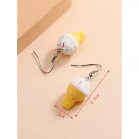 Pendientes largos con diseño de helado