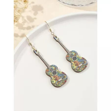 Pendientes largos instrumento musical