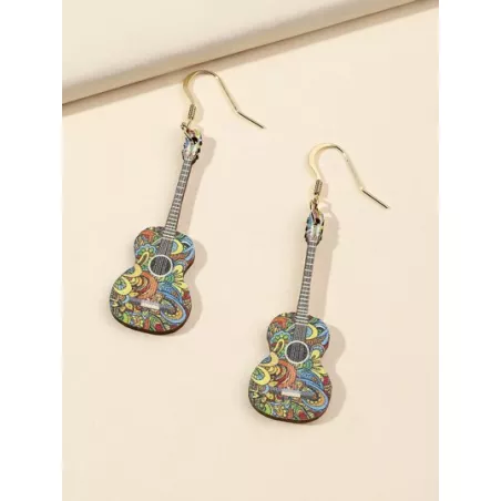 Pendientes largos instrumento musical