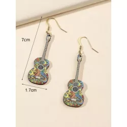 Pendientes largos instrumento musical