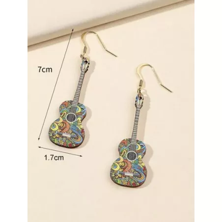 Pendientes largos instrumento musical