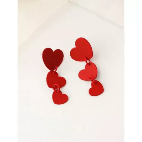 Pendientes largos con corazón