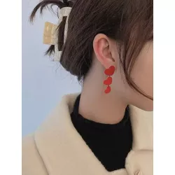 Pendientes largos con corazón