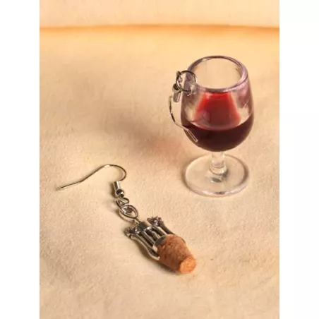 1 par de pendientes colgantes creativos con forma de vino y sacacorchos para mujer, uso diario