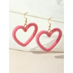 Pendientes largos con adorno de corazón