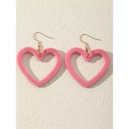 Pendientes largos con adorno de corazón