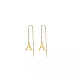 1 par Arete de acero inoxidable inicial dorado color oreja línea para mujeres