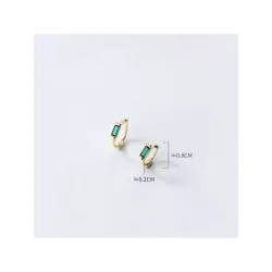 1 par Pendientes de aro simple zirconia cúbica plata 925 adecuado para de mujeres uso diario