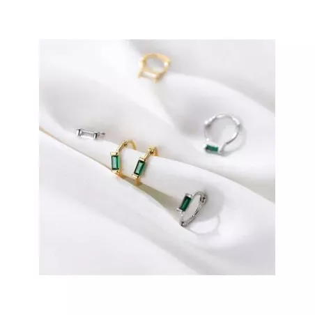 1 par Pendientes de aro simple zirconia cúbica plata 925 adecuado para de mujeres uso diario