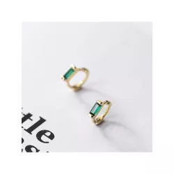 1 par Pendientes de aro simple zirconia cúbica plata 925 adecuado para de mujeres uso diario