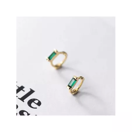 1 par Pendientes de aro simple zirconia cúbica plata 925 adecuado para de mujeres uso diario