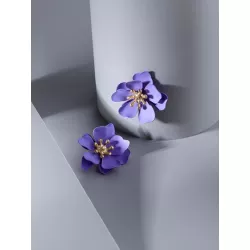 1 par Pendientes de tachuela de moda flor para mujeres para regalo de citas