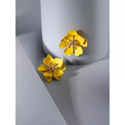 1 par Pendientes de tachuela de moda flor para mujeres para regalo de citas