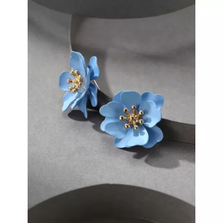 1 par Pendientes de tachuela de moda flor para mujeres para regalo de citas