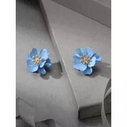 1 par Pendientes de tachuela de moda flor para mujeres para regalo de citas