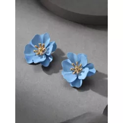 1 par Pendientes de tachuela de moda flor para mujeres para regalo de citas