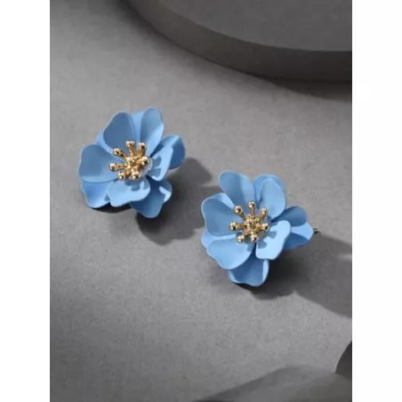 1 par Pendientes de tachuela de moda flor para mujeres para regalo de citas