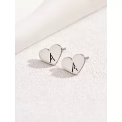 2 piezas Pendientes de tachuela minimalista 26 con letra Love