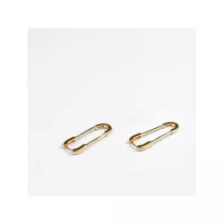 2 simple Pin de seguridad en forma de Pendientes Traje para mujeres parejas clásico versátil fiesta Bisutería regalos