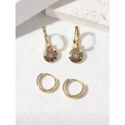 4 piezas/set Pendientes zirconia cúbica adorno