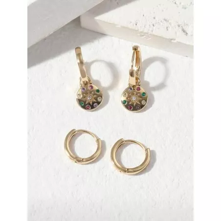 4 piezas/set Pendientes zirconia cúbica adorno