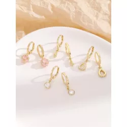 8 piezas/set Pendientes largos zirconia cúbica