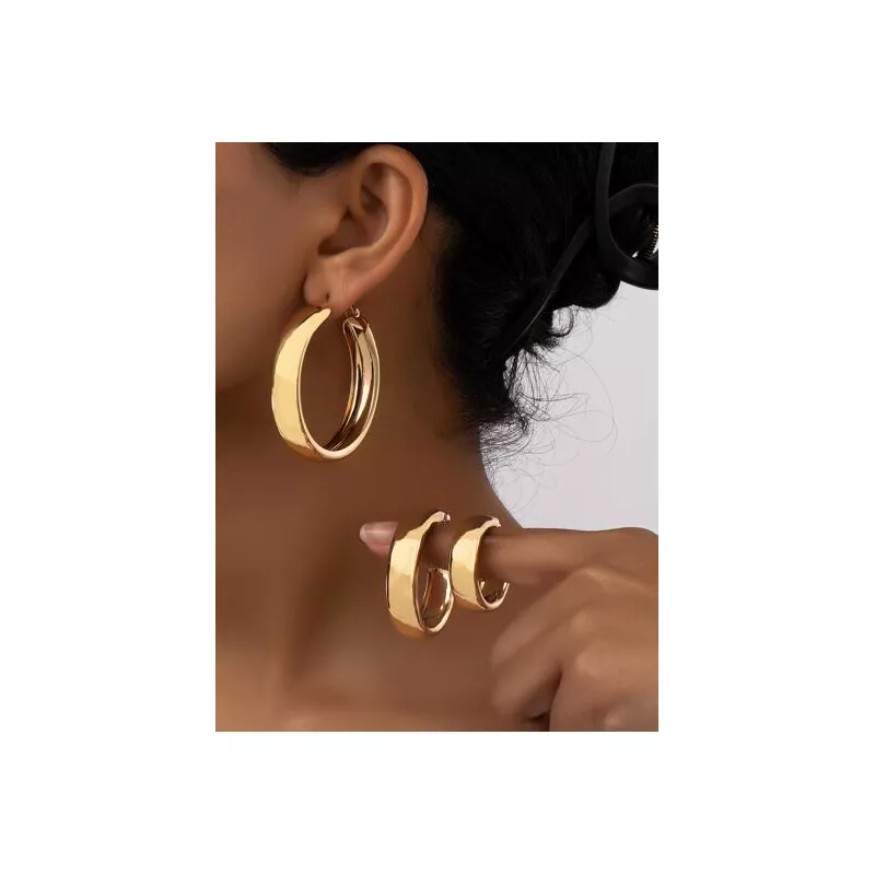 3 pares/set Pendientes de aro minimalista