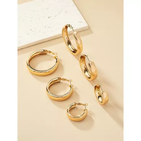 3 pares/set Pendientes de aro minimalista