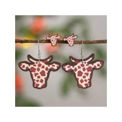 4 pares/set Pendientes largos vaca