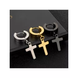 5 pares de cruzado Pendientes colgante con bisagras Hombres Pendientes de acero inoxidable cruzado Pendientes de aro para hombre