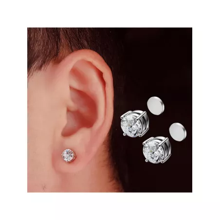 10 pares Pendientes de tachuela magnético para hombres de acero inoxidable magnético no-piercing cruzado colgante