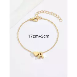 Pulsera con corazón & con diseño de letra