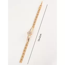 1 pieza Pulsera de cadena elegante & elegante en forma de flor con diseño de diamante de imitación desmontable