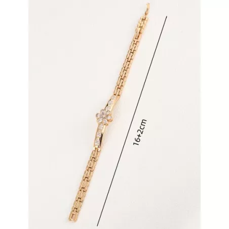 1 pieza Pulsera de cadena elegante & elegante en forma de flor con diseño de diamante de imitación desmontable